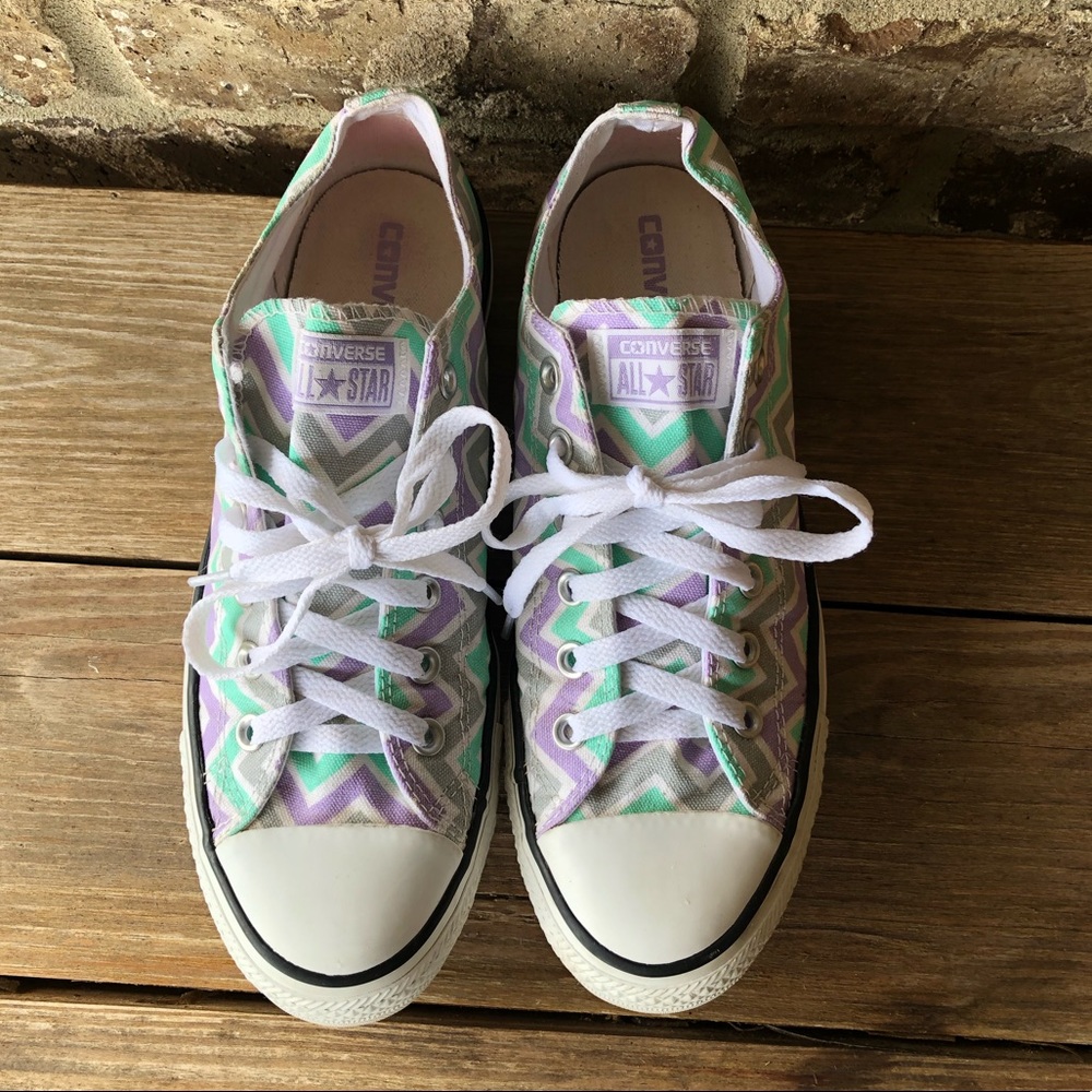 Converse All Star Low Top Chevron Grey, Purple - Picture 5 of 7